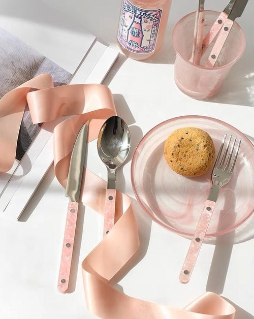 Sleek Modern Pinky Flatware Silverware Set 10-Pcs
