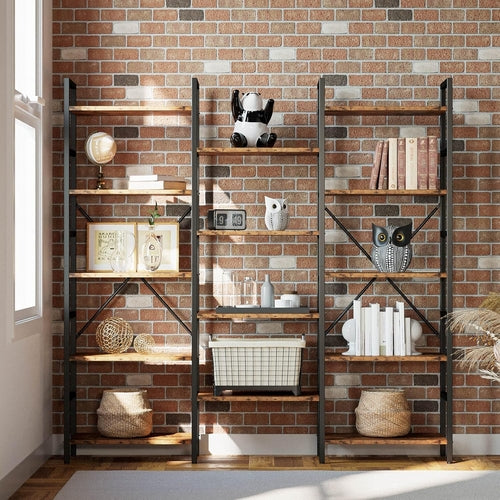 Triple Wide Industrial Bookshelf