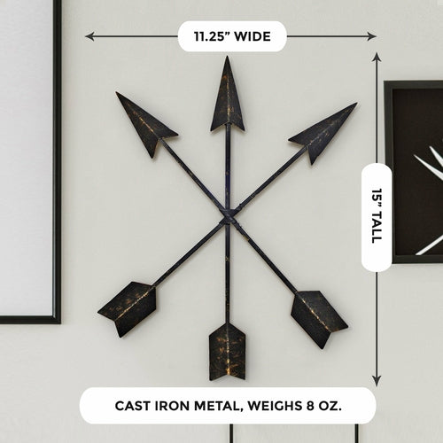 Bronze Arrow Wall Decor Set – Rustic 3-Piece Cast Iron Arrows