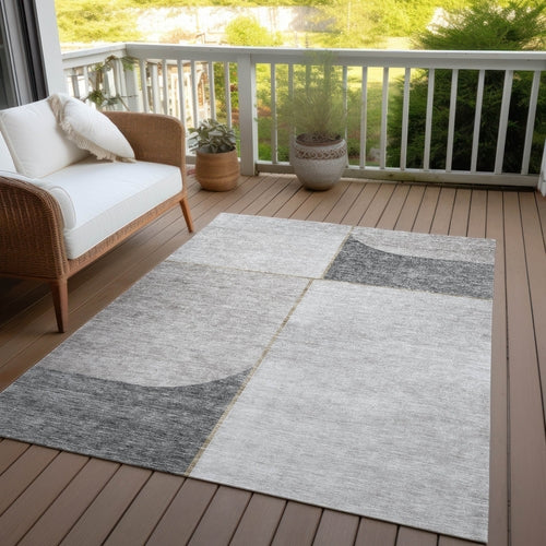 Abstract Washable Indoor/Outdoor Rug