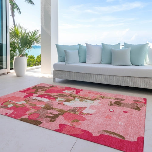 Abstract Washable Indoor/Outdoor Rug