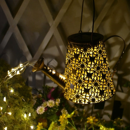 Solar Watering Can Light with Shepherd Hook