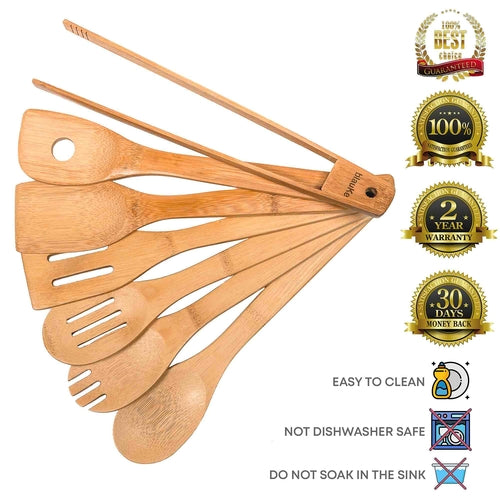 7-Piece Bamboo Kitchen Utensil Set