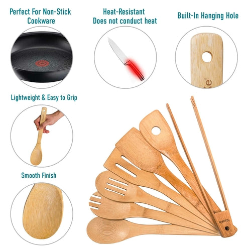 7-Piece Bamboo Kitchen Utensil Set