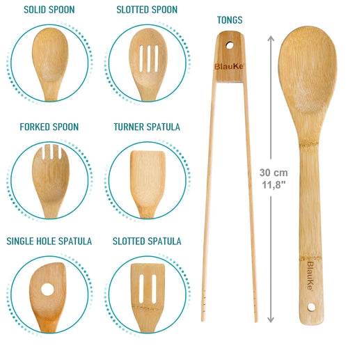 7-Piece Bamboo Kitchen Utensil Set