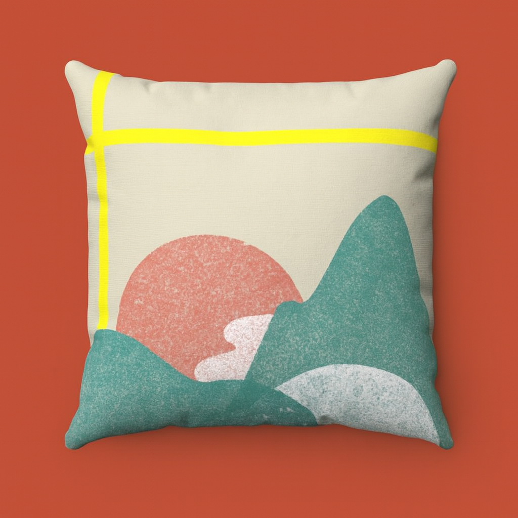 Landscape Print Square Pillow