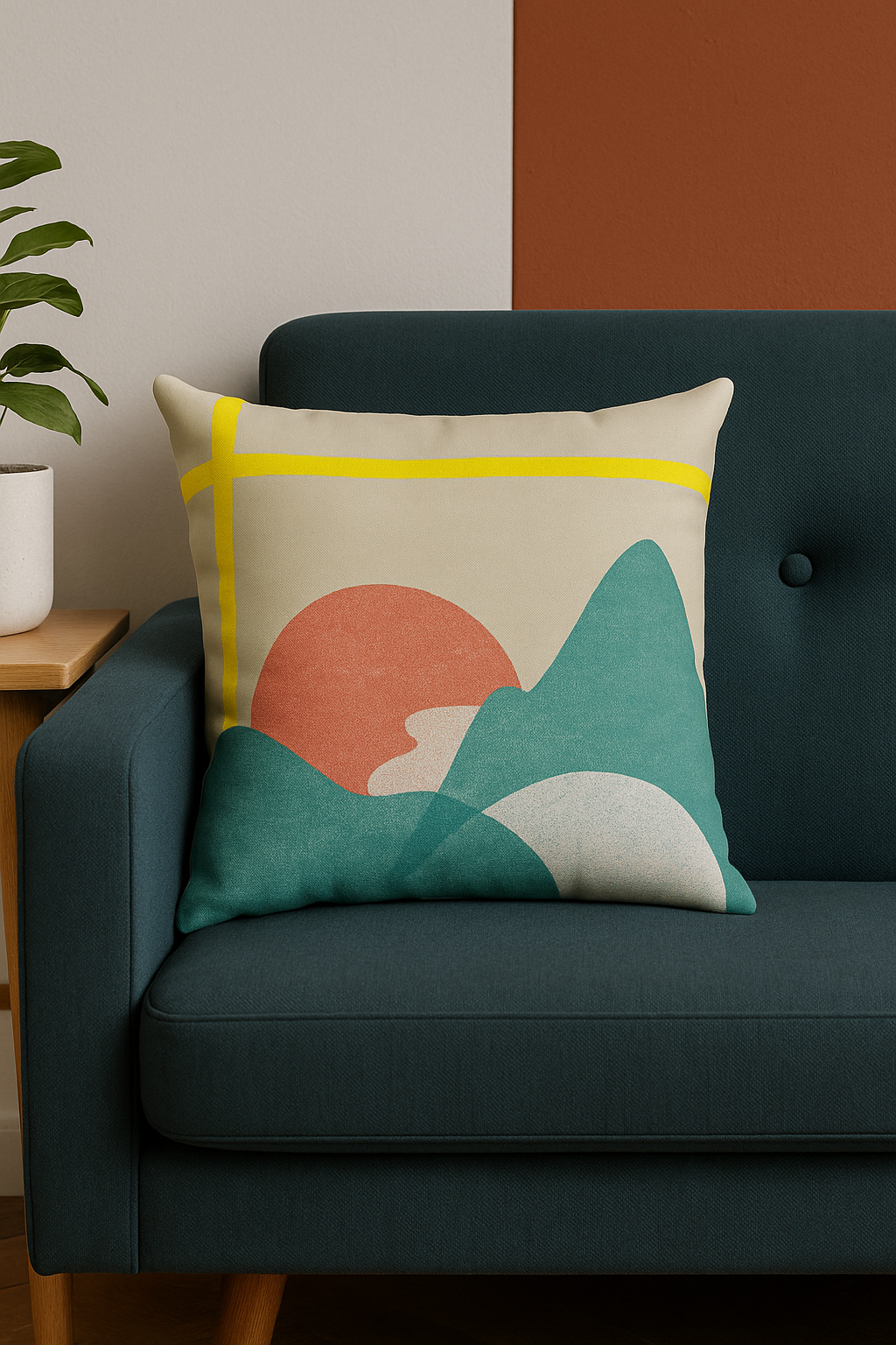 Landscape Print Square Pillow