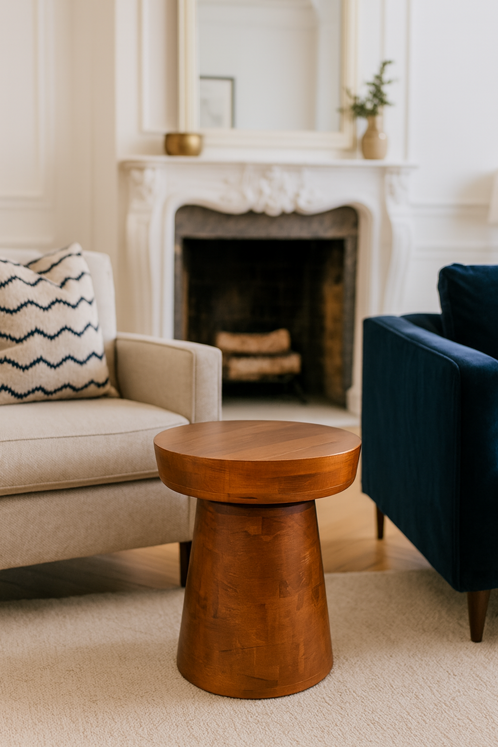 Solstice Round Mango Wood Accent Table