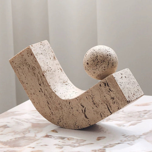 Serene Arc Stone Sphere Sculpture
