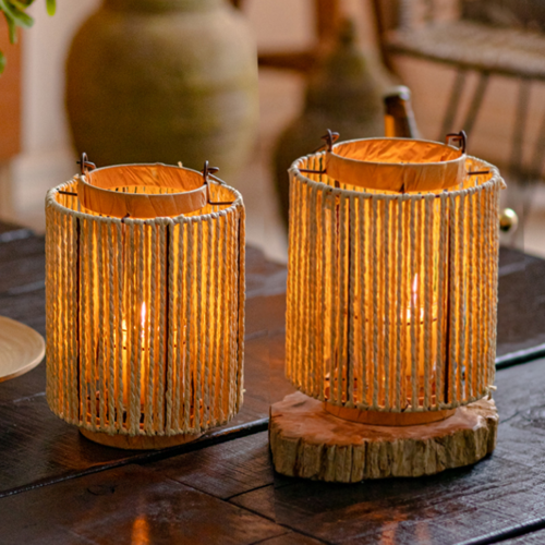 Portable Rope Lantern Candle Holder