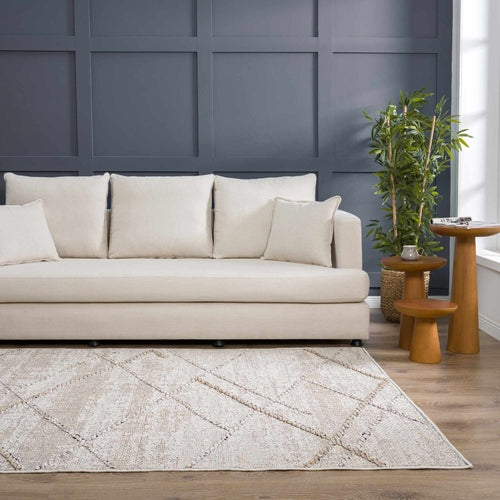 Bone and Tan Indoor/Outdoor Area Rug