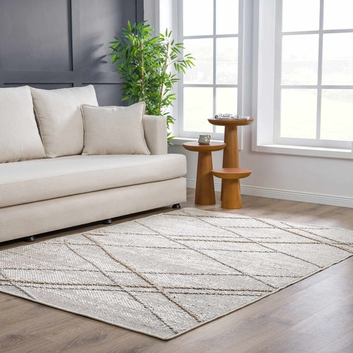 Bone and Tan Indoor/Outdoor Area Rug