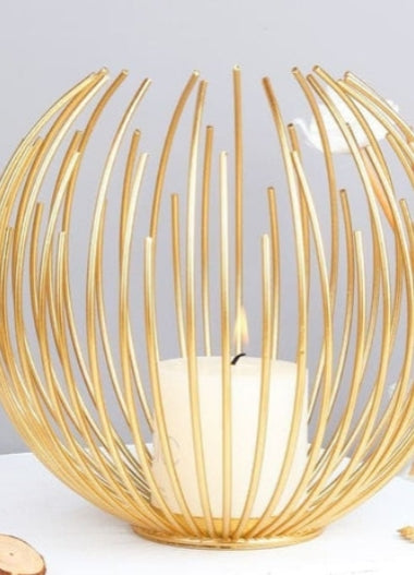 Golden Wire Candle Holder