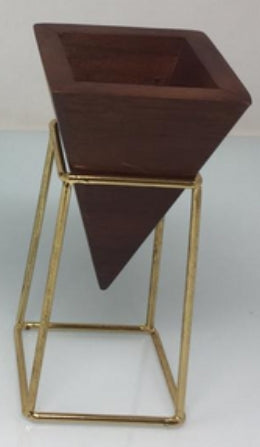 SOLACE ATELIER “Geometric Brass Duo” Planter Vase Set