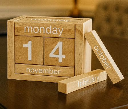 BlancStone Wooden Block Calendar
