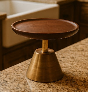 Aureline White & Gold Pedestal Cake Stand