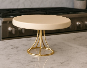 Aureline White & Gold Rotating Cake Stand