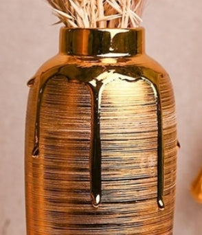 Gilded Luxe Ceramic Statement Vase
