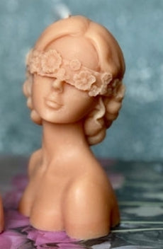 Blindfolded Flower Girl Candle – Handcrafted Soy Wax Sculpture