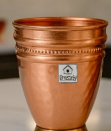 Hammered Copper Drinking Glasses — Set of 2 (300 ml)