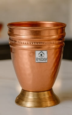 Hammered Copper Drinking Glasses — Set of 2 (300 ml)