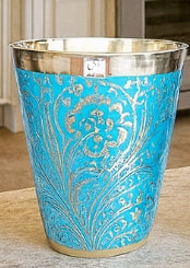 Brass Flower Design Brass Glasses Set of 2