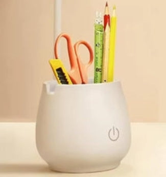 LED Desk Lamp with Integrated Organizer and Adjustable Lighting