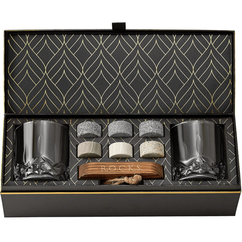 Crystal Whiskey Glass and Granite Stone Gift Set – Connoisseur Collection