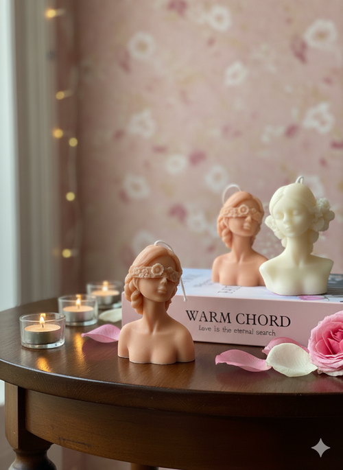 Blindfolded Flower Girl Candle – Handcrafted Soy Wax Sculpture