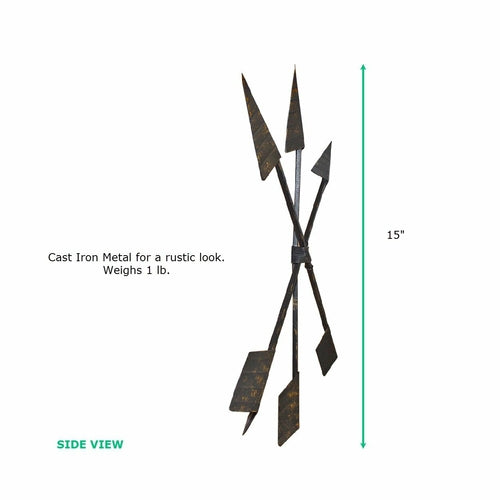 Bronze Arrow Wall Decor Set – Rustic 3-Piece Cast Iron Arrows