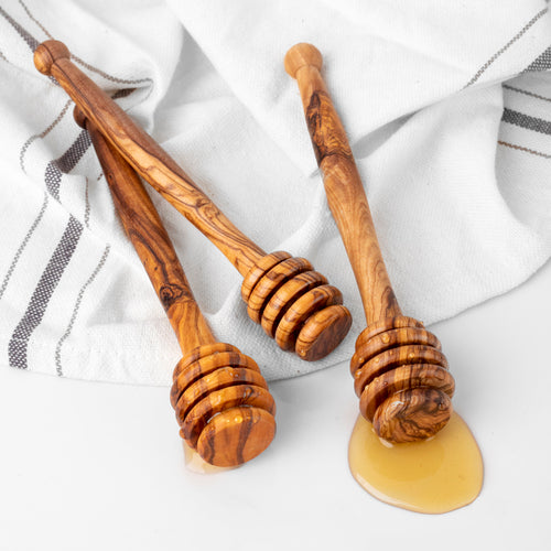 Handcrafted Olive Wood Honey Dipper