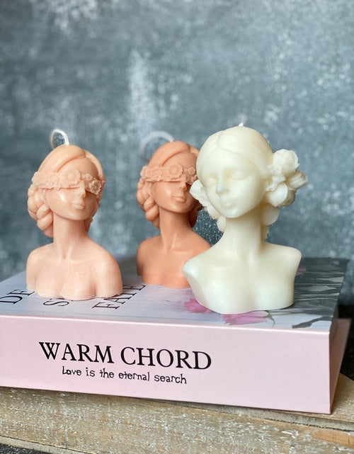 Blindfolded Flower Girl Candle – Handcrafted Soy Wax Sculpture