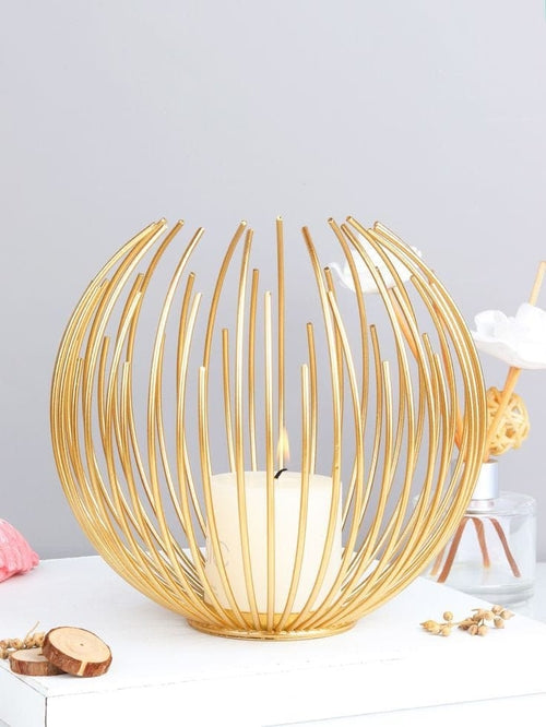 Golden Wire Candle Holder