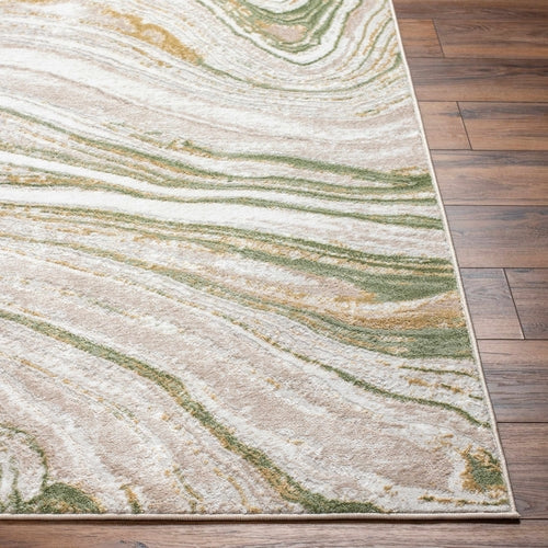 Green Marble Abstract Area Rug